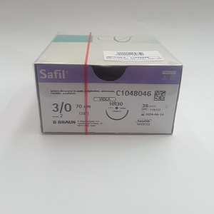 SAFIL VIOLET (AGO TONDO 1/2 CERCHIO -HR30 - 30 MM